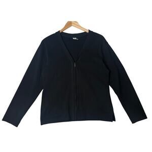 Peruvian Connection Black Pima Cotton sz S Zip Up Jacket Neutral Casual Capsule